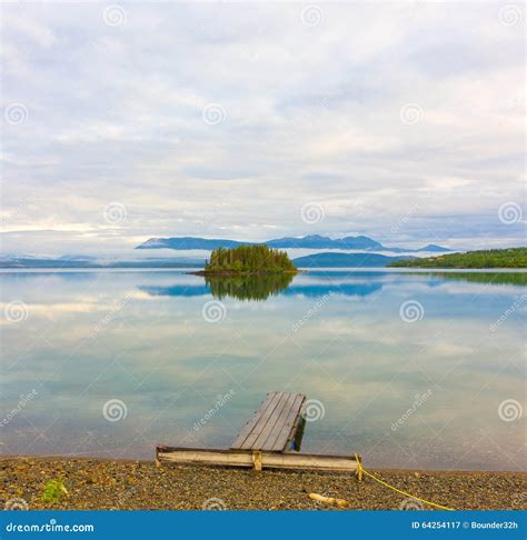 A Glacial Lake In The Yukon Territories Stock Image Image Of Pine