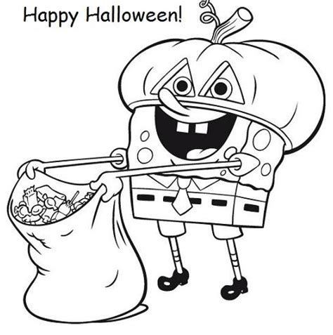 Printable happy halloween spongebob coloring pages. My Family Fun - Spongebob Halloween Coloring Pages Happy ...