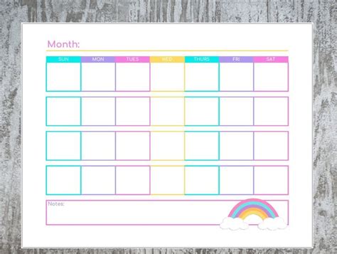 Kid Calendar Girls Calendar Kid Planner Printable