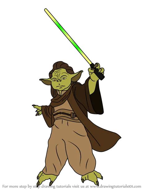 Learn How To Draw Jedi Master Yaddle From Star Wars Star Wars Step By