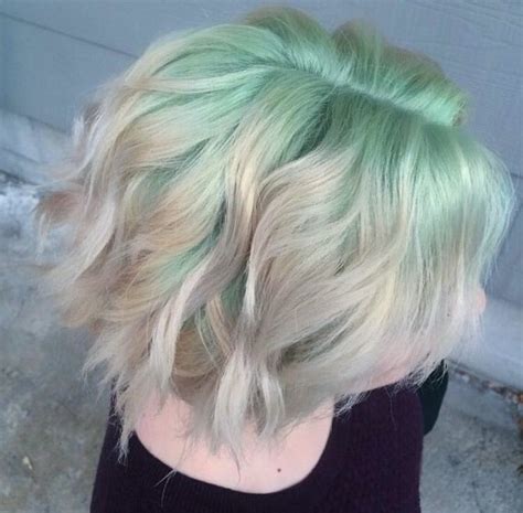 Pastel Mint Green Shadow Root Green Hair Hair Styles Hair Looks