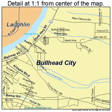 Bullhead City Arizona Street And Road Map Az Atlas Poster Ebay