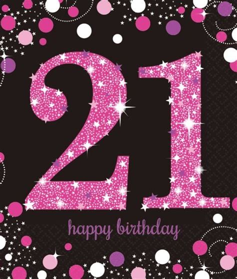 Female 21st birthday wishes for daughter. Pink Celebration Happy 21st Birthday Luncheon Napkins (16 ...