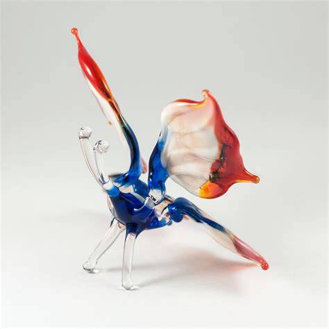 Glass Butterfly Figurine Hand Blown Russian Art Glass