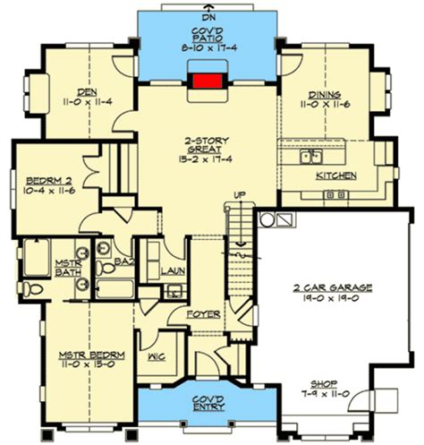 Plan 23262jd Tidy One Story Bungalow House Plans One Story House
