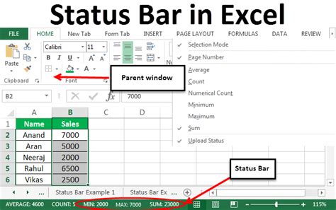How To Customize Excel Status Bar In Excel Excel Examples