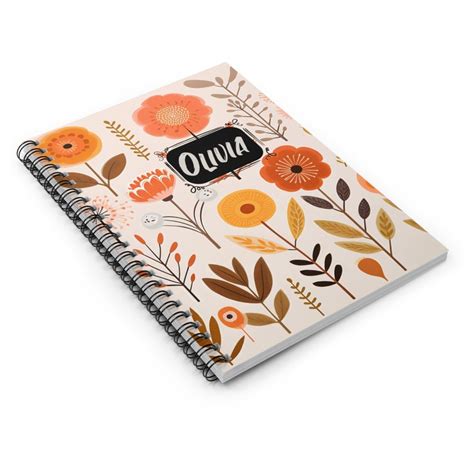 Personalized Boho Journal With Name Kids Sketchbook Students Notepad