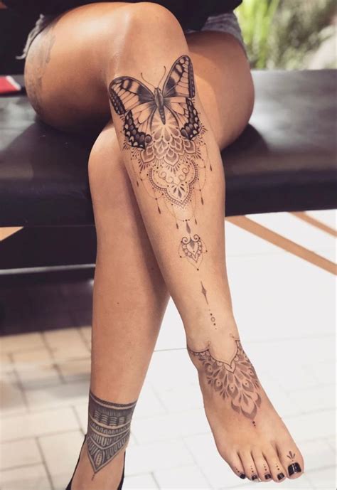 Pretty Leg Tattoos Leg Tattoos Women Tattoos Lace Thigh Tattoos