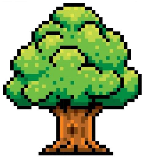 Premium Vector Tree Pixel Design Pixel Art Design Easy Pixel Art Pixel Art