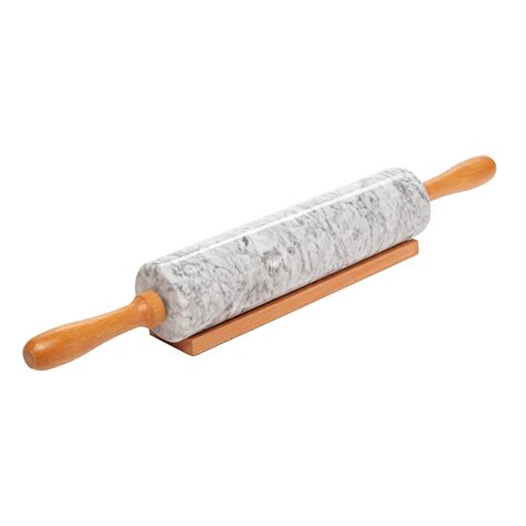 Miko 100 Marble Stone Rolling Pin 18 Inch With Smooth Wooden Handles