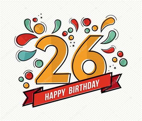 1 pc 42'' rose gold number 6 balloon. Colorful happy birthday number 26 flat line design — Stock ...