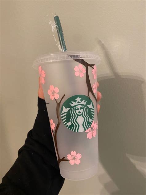 Japanese Cherry Blossom Starbucks Cold Cup Etsy In 2021 Starbucks Cups Personalized