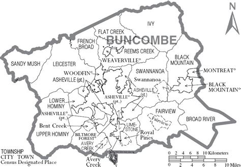 Asheville And Buncombe County Buncombe County Map