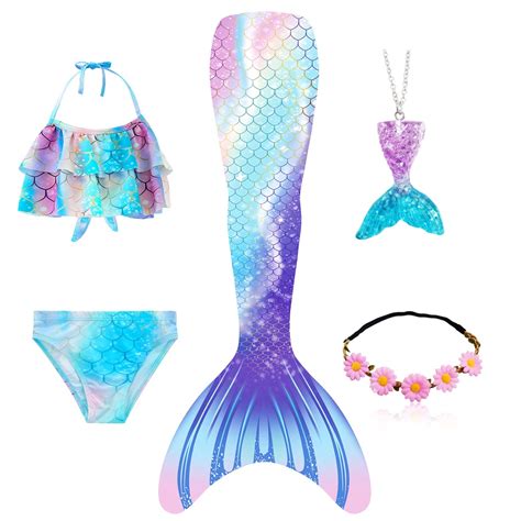 Girls Mermaid Tails Swimsuit The Little Mermaid Bathing Suit Girls Pool