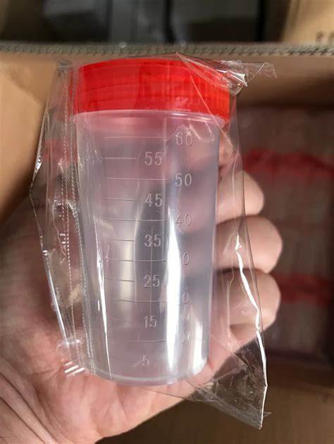 Urine Container Specimen Cup Sample Bottle 60ml Vol Molded Graduation Ml And Oz Pp Eo Sterile