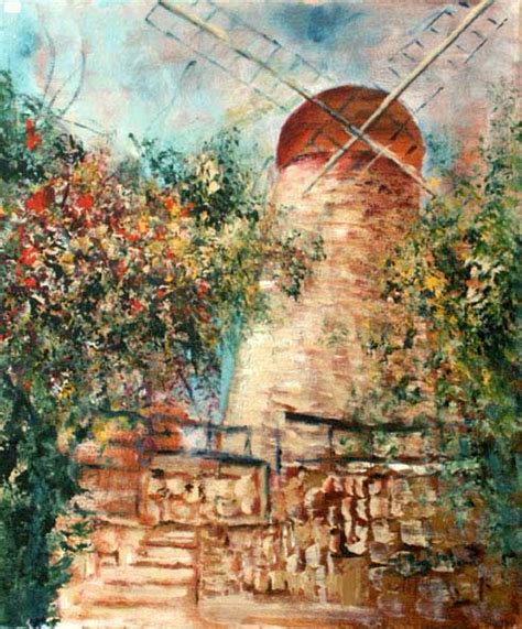 Mill 01 Jerusalem Cityscapes Series Original Art By Malka Tsentsiper