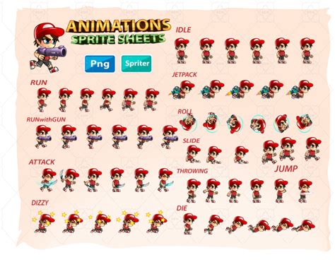 2d Animated Sprites Gamedev Market Images