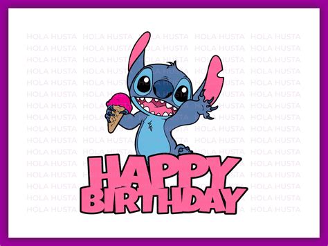 Birthday Cake Topper Ice Cream Lilo And Stitch Theme Svg Png Vector
