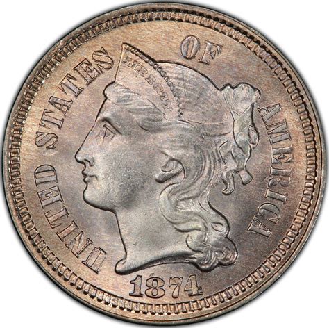 Three Cents 1874 Coin From United States Online Coin Club