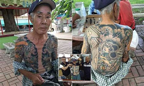 yakuza boss arrested after photo of tattoos go viral daily mail online