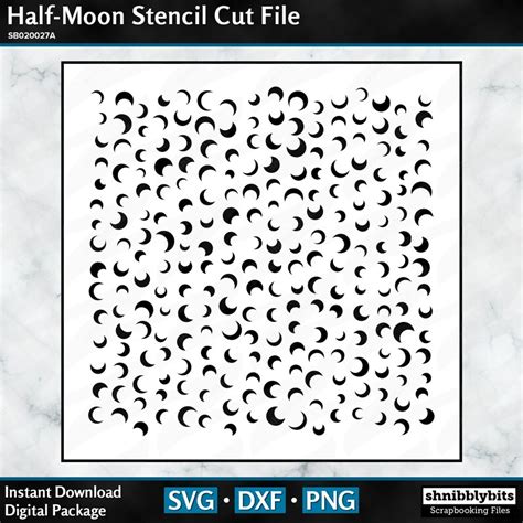 Half Moon Stencil Cut File Digital Download Cut File In Svg Etsy