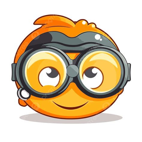 Goggle Clipart Orange Character With Goggles On His Face Cartoon Vector