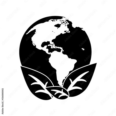 World Earth Ecological Enviroment Leaves Symbol Pictogram Vector