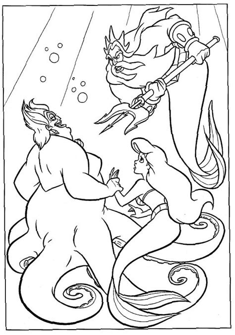 Ariel and eric are sailing together. King Triton Coloring Pages at GetColorings.com | Free printable colorings pages to print and color