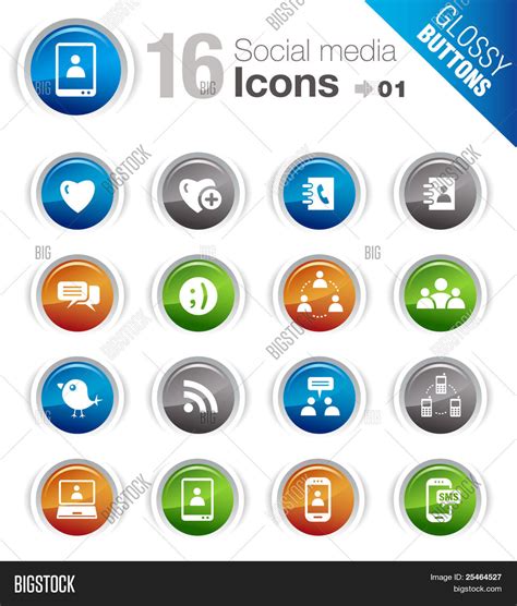 Glossy Buttons Vector And Photo Free Trial Bigstock
