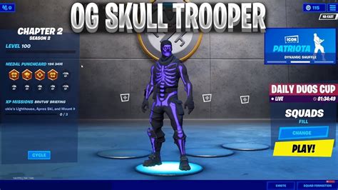 Og Skull Trooper Glow Skin Fortnite Account Showcase Youtube