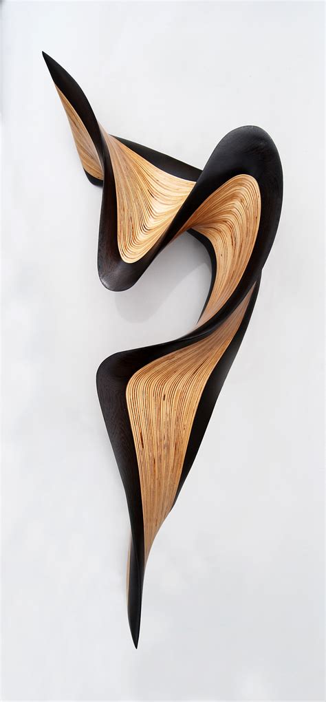 Abstract surrealist metal and wood mixed media contemporary sculpture. Wenge Jive by Kerry Vesper (Wood Wall Sculpture) | Artful Home