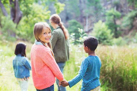 Children Holding Hands In Field Stock Image F0147864 Science
