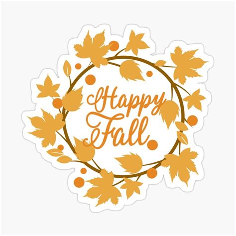 Happy Fall Wreath Hello Autumn Sticker By Carpediemlife Hello