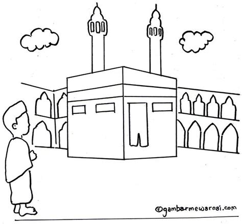 Masjid Contoh Gambar Mewarnai Tema Ramadhan Nusagates