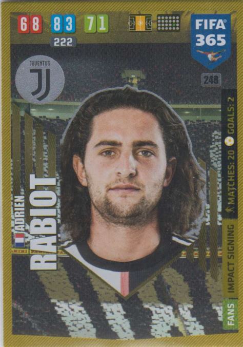 Create your own fifa 21 ultimate team squad with our squad builder and find player stats using our player database. Adrenalyn XL FIFA 365 2020 - 248 Adrien Rabiot - Juventus ...
