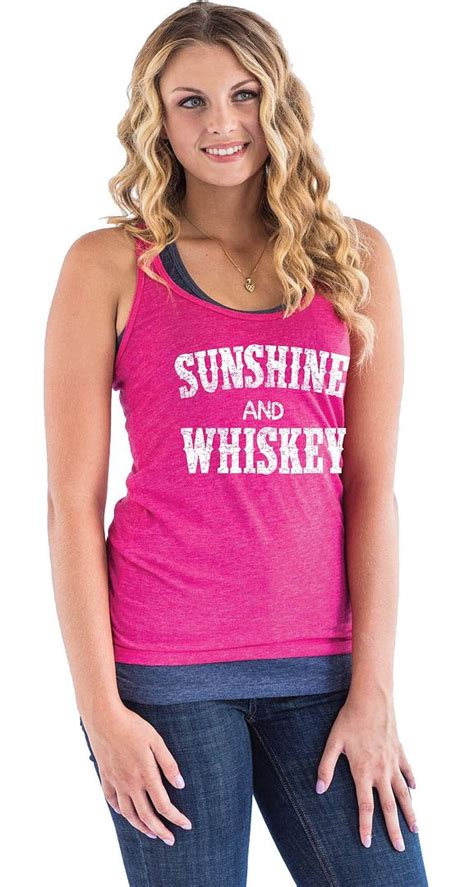 Sunshine And Whiskey Racerback Tank Top Country Girl Music Southern Tee