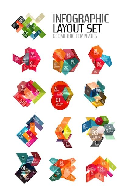 Premium Vector Abstract Paper Geometric Infographic Templates