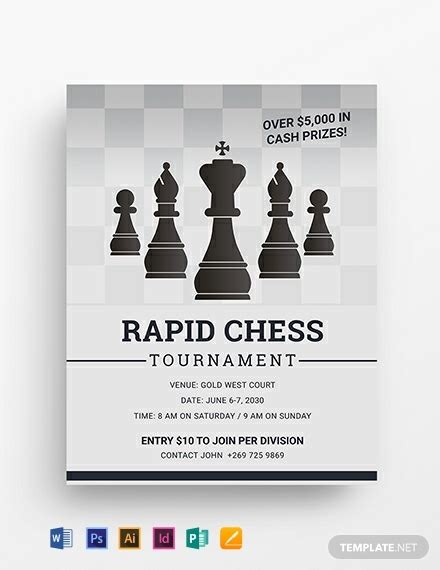 chess tournament flyer template word psd indesign