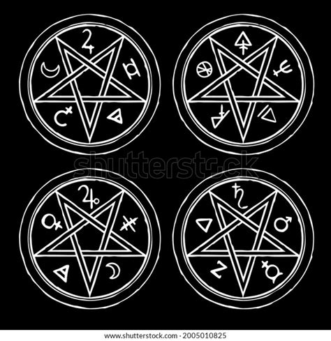 Pentagrams Mystical Alchemical Symbols Stock Vector Royalty Free