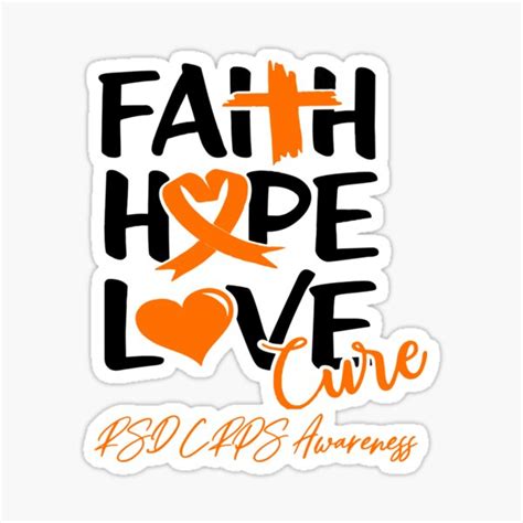 Faith Hope Love Cure Rsd Crps Awareness Sticker For Sale By Grooffos
