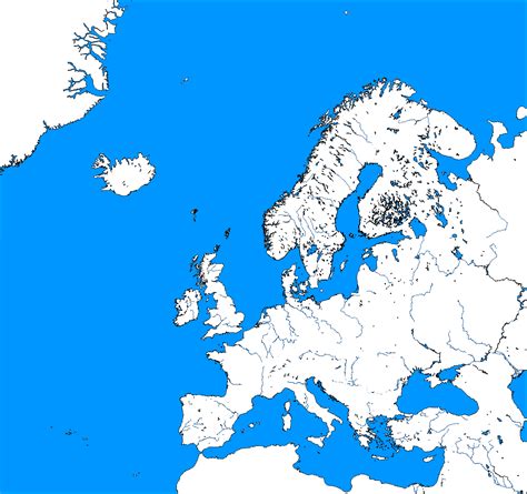 Europe Blank Map No Borders