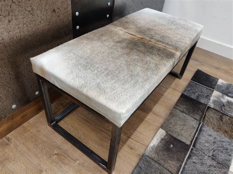 Please call the store for additional information and pricing. Grey bespoke cowhide bench / ottoman | Ottoman bench ...