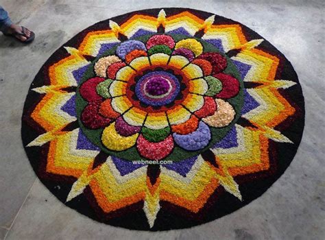 21 Onam Pookalam And Rangoli Design Ideas With Flowers