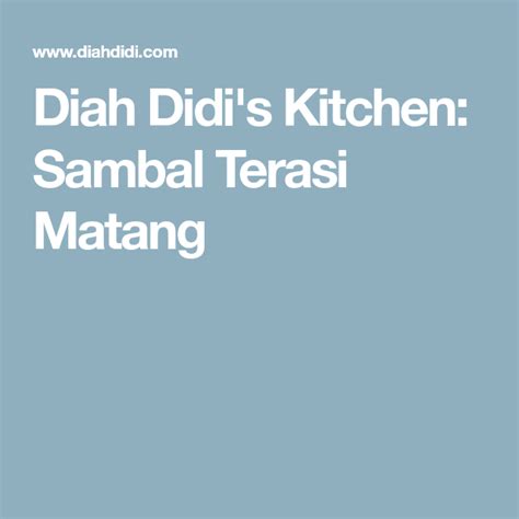 Sambal merupakan salah satu unsur khas hidangan indonesia. Sambal Terasi Matang | Terasi, Matang, Resep masakan