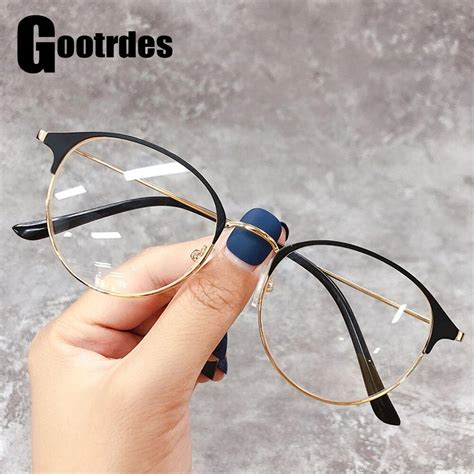 classic metal round frame myopia glasses fashion retro optical glasses ultralight vision care