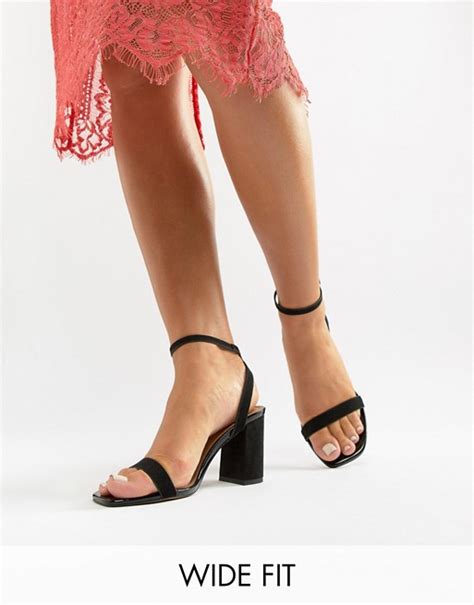 Asos Design Wide Fit Hong Kong Barely There Block Heeled Sandals Asos