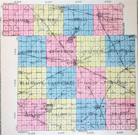 1911 Plat Map Calhoun County Iowa An Iagenweb Project