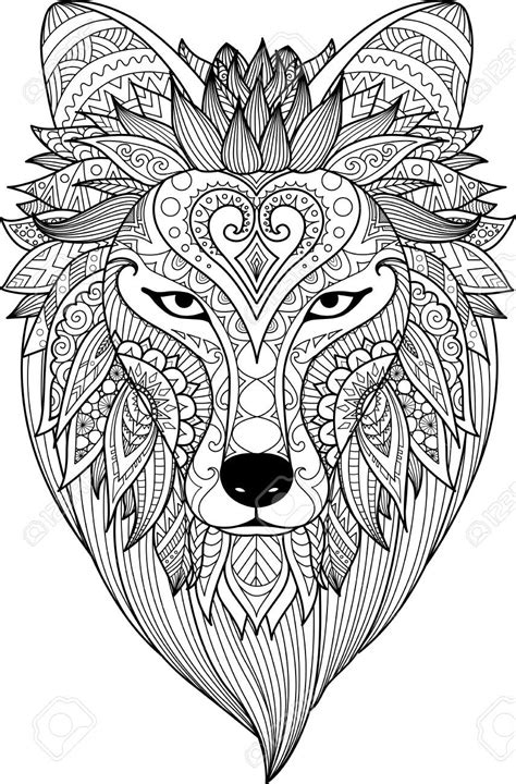 Ausmalbilder Mandala Tiere Wolf Ausmalbild