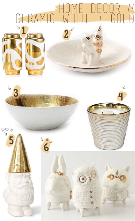 Gold has been such a trend not just in fashion, but also in our homes. Home Decor: Ceramic White + Gold Accents - Blush and Jelly