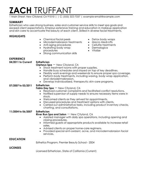 Esthetician Resume Examples Created By Pros Myperfectresume